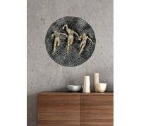 GILDE Runners Wall Object Resin Matt Black Metallic Look 13 x 39 x 39 cm