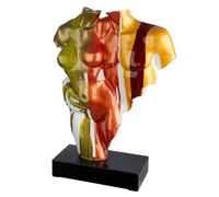 GILDE Sculpture Coppia Colorata - Resin - Multicoloured - Shiny - Couple Motif - Torso - Height 49 cm x Width 35 cm