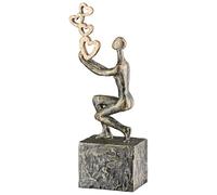 GILDE Sculpture Flying Hearts - Bronze - Resin - Antique Finish - Heart Motif - Height 24 cm x Width 10 cm - Decoration