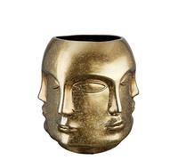 GILDE Vase Flower Vase Ceramic Face Vase Waterproof European Manufacture - Colour: Antique Gold Height 23 cm