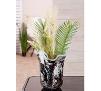 GILDE Vase, Petunia glass, black and white, diameter 17 cm, height 21.5 cm, decoration, home accessory, gift idea, living room