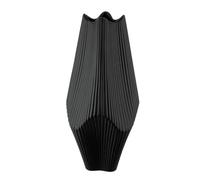 GILDE Vase Slats - Matt Black - Ceramic - Height 30 cm x Width 15 cm - Decorative Vase