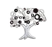 GILDE Wall Relief Metal Silver Tree 79 x 89 x 6 cm Wall Decoration Art Decoration Living Room