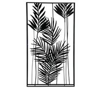 GILDE Wall Relief Vine Cradle Made of Metal, Powder-Coated, Leaf Motif, Black, Height 88 cm x Width 49 cm