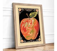 Gilded Apple Art Deco Framed Wall Art Print A2 (59.4×42cm) Oak, Wall Decor for Living Room, Bedroom, Office & Home, Ready to Hang, Art Gift