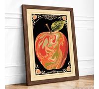 Gilded Apple Art Deco Framed Wall Art Print A3 (42×29.7cm) Walnut, Wall Decor for Living Room, Bedroom, Office & Home, Ready to Hang, Art Gift