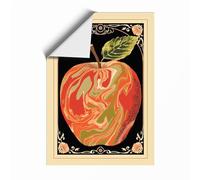Gilded Apple Art Deco Unframed Wall Art Print A4 (29.7×21cm), Wall Decor for Living Room, Bedroom, Office & Home, Art Gift