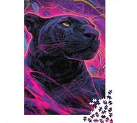 Gilded Black Leopard Jigsaw Puzzle 1000-Piece for Adults & Kids, Challenging Home Decoration Gift 52x38cm/1000pcs