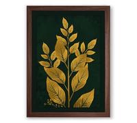 Gilded Botanica Botanical Framed Wall Art Print A2 (59.4×42cm) Walnut, Wall Decor for Living Room, Bedroom, Office & Home, Ready to Hang, Art Gift