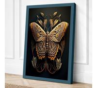 Gilded Butterfly Art Deco Canvas Wall Art Print 18x12 Inch (46 x 30 cm)