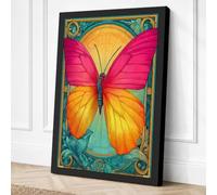 Gilded Butterfly Art Deco Canvas Wall Art Print 24x16 Inch (61 x 41 cm)