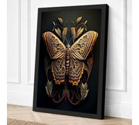 Gilded Butterfly Art Deco Canvas Wall Art Print 30x20 Inch