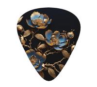Gilded Camellia guitar pick set, 3 different thicknesses, 12 pieces for a variety of instruments