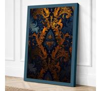 Gilded Damask Art Deco Canvas Wall Art Print 18x12 Inch (46 x 30 cm)