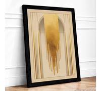 Gilded Descent Minimalist Framed Wall Art Print A4 (29.7×21cm) Black, Wall Decor for Living Room, Bedroom, Office & Home, Ready to Hang, Art Gift