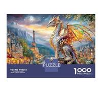 Gilded Dragon Puzzle 1000Pc Parisian-style Street Jigsaw Puzzles Challenging Family Activity Games Have Fun Learning 100% Recycled Cardboard Wall Decor 70x50cm/1000pcs