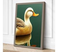 Gilded Duck Minimalist Canvas Wall Art Print 24x16 Inch (61 x 41 cm)