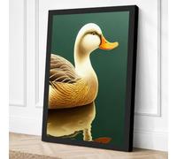 Gilded Duck Minimalist Canvas Wall Art Print 30x20 Inch (76 x 51 cm)