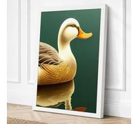 Gilded Duck Minimalist Canvas Wall Art Print 36x24 Inch (91 x 61 cm)