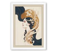 Gilded Elegance Art Deco Framed Wall Art Print A1 (84.1×59.4cm) White, Wall Decor for Living Room, Bedroom, Office & Home, Ready to Hang, Art Gift