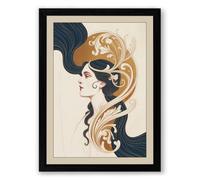Gilded Elegance Art Deco Framed Wall Art Print A4 (29.7×21cm) Black, Wall Decor for Living Room, Bedroom, Office & Home, Ready to Hang, Art Gift