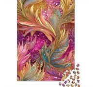 Gilded Feather Pattern Jigsaw Puzzle Bundle for Adults And Kids Age 12+ 1000 Pieces Sturdy Cardboard Puzzle 70x50cm/1000pcs