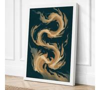 Gilded Fish in Depth Coastal Canvas Wall Art Print 36x24 Inch (91 x 61 cm)