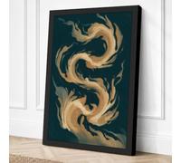 Gilded Fish in Depth Coastal Canvas Wall Art Print 36x24 Inch (91 x 61 cm)