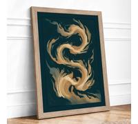 Gilded Fish in Depth Coastal Framed Wall Art Print A2 (59.4×42cm) Oak,