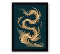 Gilded Fish in Depth Coastal Framed Wall Art Print A4 (29.7×21cm) Black, Wall Decor for Living Room, Bedroom, Office & Home, Ready to Hang, Art Gift