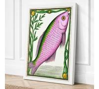 Gilded Fish in Green Canvas Wall Art Print 24x16 Inch (61 x 41 cm)