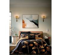 Ted Baker 'Gilded Floral' Cotton Duvet Cover Set in Black | Size: Super King Ted Baker Black Super King
