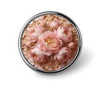 Gilded Floral Symphony Badges Pin, Personalized Exquisite Round Badge, 1 Inch Button Pins for Women And Men, Decorative Metal Round Brooch for Clothing, Backpacks, And Hats