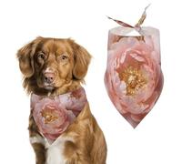 Gilded Floral Symphony Dog Bandana, Soft Breathable Pet Scarf, Personalized Dog Bib Kerchief for Small Medium Large Dogs Cats, Exquisite Pet Neckerchief for Daily Wear, Travel, Party