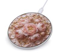 Gilded Floral Symphony Round Fast Wireless Charging Pad
