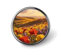 Gilded Flower Sea Button Pin,Design Your Own Personalized Pin Back Button Badges Exquisite Round Badge Travel Brooch Metal Decorative Pins for Hat Clothes Backpack