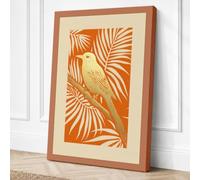 Gilded Garden Bird Art Deco Canvas Wall Art Print 36x24 Inch