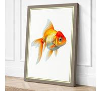 Gilded Goldfish Botanical Canvas Wall Art Print 30x20 Inch