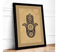 Gilded Hamsa Hand Vintage Framed Wall Art Print A3 (42×29.7cm) Black, Wall Decor for Living Room, Bedroom, Office & Home, Ready to Hang, Art Gift