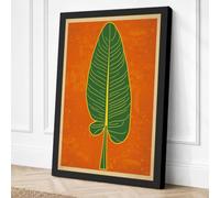 Gilded Leaf Botanical Canvas Wall Art Print 24x16 Inch