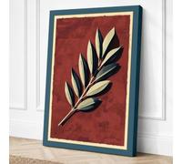 Gilded Leaf Botanical Canvas Wall Art Print 30x20 Inch
