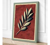 Gilded Leaf Botanical Canvas Wall Art Print 30x20 Inch