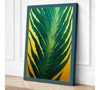 Gilded Leaf Form Botanical Canvas Wall Art Print 24x16 Inch (61 x 41 cm)