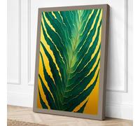 Gilded Leaf Form Botanical Canvas Wall Art Print 24x16 Inch (61 x 41 cm)