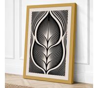 Gilded Leaf Form Botanical Canvas Wall Art Print 24x16 Inch (61 x 41 cm)
