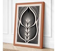 Gilded Leaf Form Botanical Canvas Wall Art Print 36x24 Inch (91 x 61 cm)