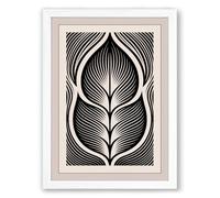 Gilded Leaf Form Botanical Framed Wall Art Print A1 (84.1×59.4cm) White, Wall Decor for Living Room, Bedroom, Office & Home, Ready to Hang, Art Gift