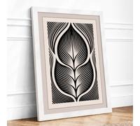 Gilded Leaf Form Botanical Framed Wall Art Print A3 (42×29.7cm) White, Wall Decor for Living Room, Bedroom, Office & Home, Ready to Hang, Art Gift