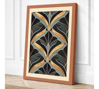 Gilded Leaf Pattern Art Deco Canvas Wall Art Print 18x12 Inch (46 x 30 cm)