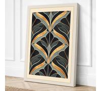 Gilded Leaf Pattern Art Deco Canvas Wall Art Print 30x20 Inch (76 x 51 cm)